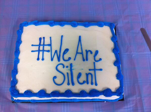 NRHSInteract's tweet image. Our silent group had a cake to celebrate #WeAreSilent :)