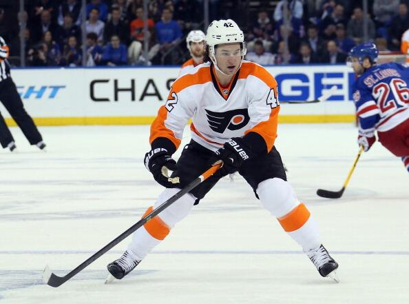 NHL's tweet photo. Redemption was sweet for @NHLFlyers' rookie forward Jason Akeson in Game 2 yesterday. Read: http://t.co/flvr4HipzF http://t.co/50lxEWTLVd