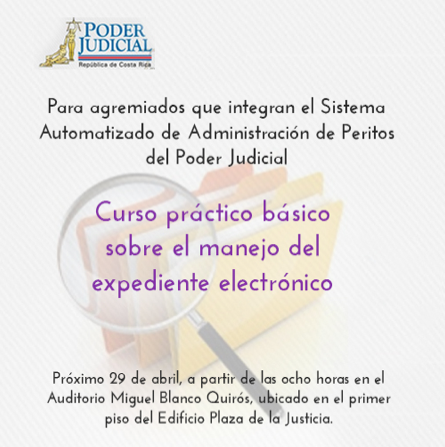 Invitamos a los profesionales a este curso impartido por el Poder Judicial.