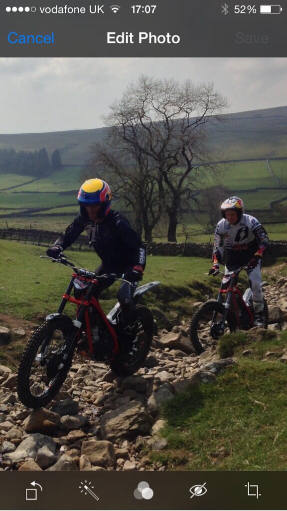 Great day on the bikes with a new Trials rider Mark Webber!! Pretty handy on a bike too! <a href="/AussieGrit/">Mark Webber</a>  <a href="/redbullmotors/">Red Bull Motorsports</a>