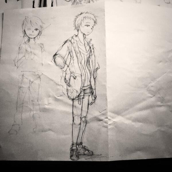 普段全然描かない全身像 ファッション誌を参考に  ラフっぽいけど描いては消しで時間かかってしまう 
