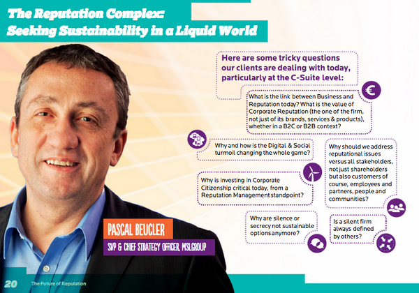 PeoplesLab's tweet photo. The Reputation Complex: Seeking Sustainability in a Liquid Age by @pbeucler (Pg 20) http://t.co/JeFiJf1gPg http://t.co/xKMrH4lT1B