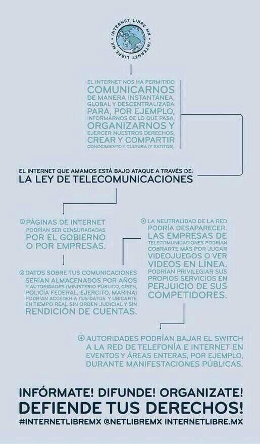 TheSkaradaBand's tweet photo. Infórmate, defiende tus derechos. No te calles.#LeyTelecom #EPNvsInternet #ContraElSilencioMX 
http://t.co/FyxASvYeKc http://t.co/CwUJkXP8ux