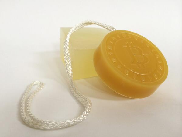 Bitsoaps's tweet photo. "Silk Rope Edition" #bitcoin soap now available! Never drop the soap again! http://t.co/aLo4Vo8tBy