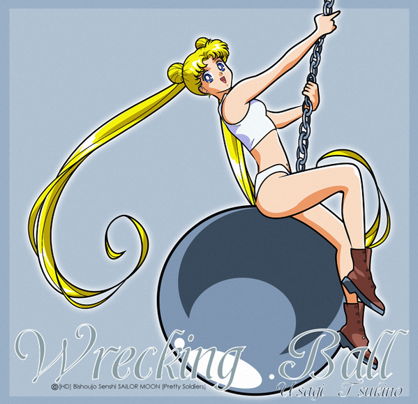Scouts y Senshis Miren a Serena en su estilo #WreckingBall de #MileyCyrus!!!.. Jajaja #SailorMoon :P. #HumorDelBueno.