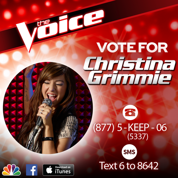 NBCTheVoice's tweet photo. Cast your vote for @therealgrimmie after tonight’s episode! #VoiceTop12 http://t.co/pcR9KmzFTJ