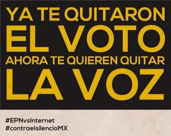 adrifadi's tweet photo. Ya te quitaron
EL VOTO 
Ahora te quieren quitar
LA VOZ 

#EPNvsInternet http://t.co/d9UO8JoM6P