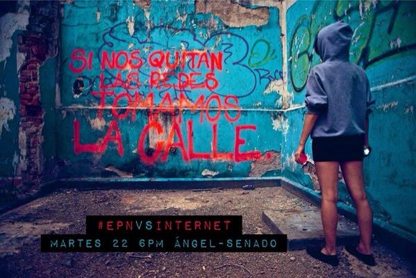 bbhorne's tweet photo. "If they take our Net, we take the street." RT @valehamel Si nos quitan las redes tomamos la calle. http://t.co/3rDsYlBNhv #OurNetMundial