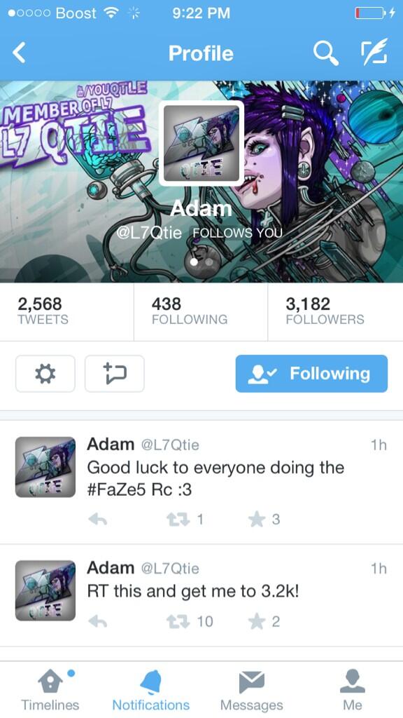 eRaKyzer's tweet image. @L7Qtie Is Following Me 👌😊