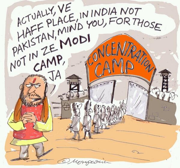 hemantmorparia's tweet image. No need to go there.  Mumbai Mirror cartoon today #ModiSendMeToPak