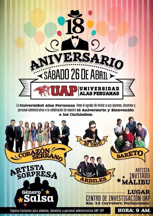 MarcieImarciano's tweet photo. Feliz aniversario universidad Alas Peruanas @f_editorial_uap y lo celebra a lo grande ;) http://t.co/BNwsLIC8Hg
