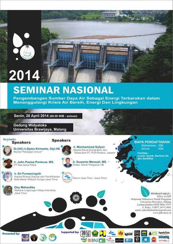 #TODAY | <a href="/PDB_X/">ا</a> Present #SeminarNasional Sumber Daya Air &amp; Energi | HTM 35K (MHS) 40K (UMUM) | CP 085648663767