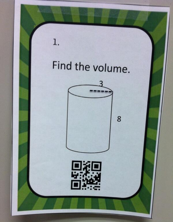 BradOwenBISD's tweet photo. Using "QR" codes in geometry classes. There are actually good things phones are used for!! http://t.co/W7Ev2ajdwM