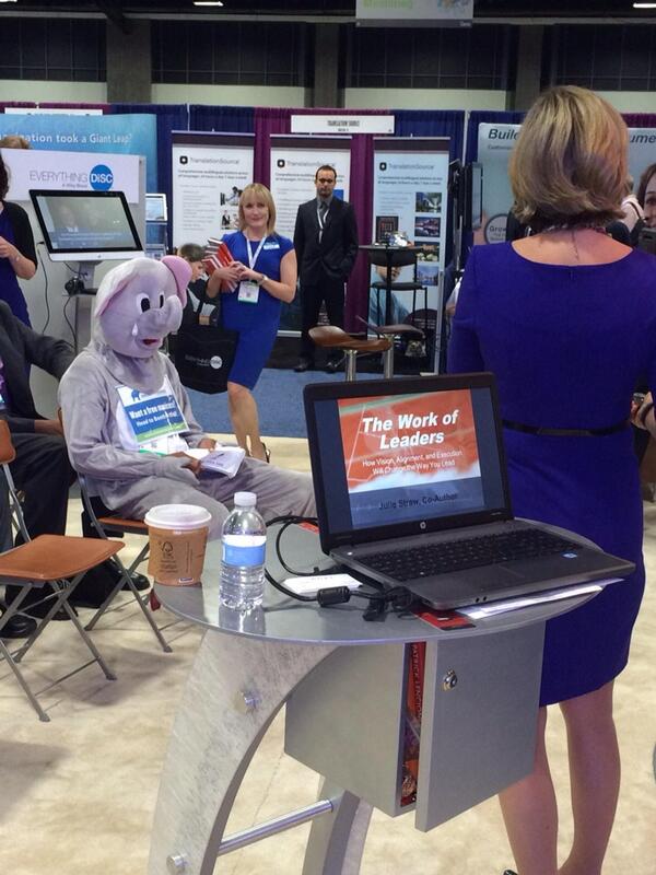A great day in the Wiley booth at #astd2014.  Even had an elephant join us and he loves <a href="/workofleaders/">WorkofLeaders</a>!