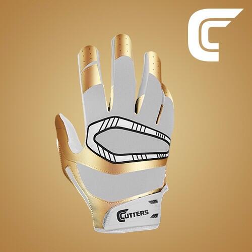 gold cutter football gloves