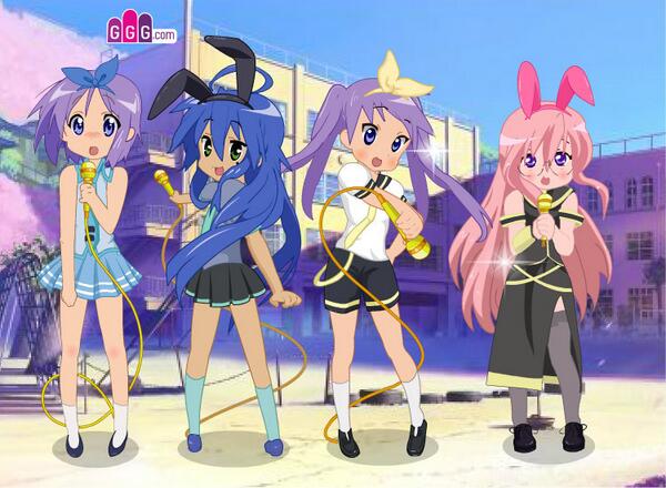 CaptalnStevey's tweet image. i made them look like vocaloids! haha #luckystar #rinandlen #vocaloids #anime
