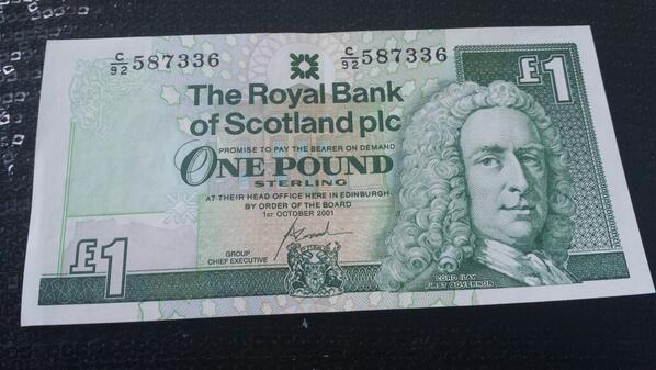 This is soo cool! #onepoundnote #currency #scotland @StueyHermy @BurgessRj