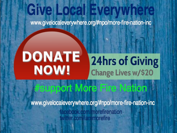 MoreFireNation's tweet photo. http://t.co/MLwOu48WtL DO YOUR PART!! #Support #Donate #Give Help Good Organizations Keep Doing Good #MoreFire... http://t.co/KQmSZfPJDn