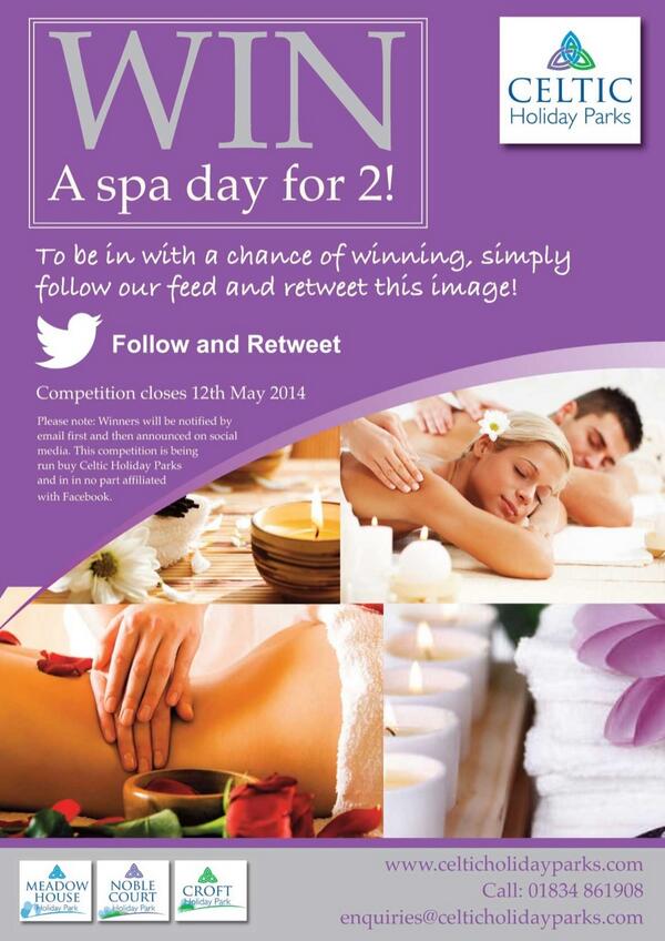 RT to be in with a chance of winning a spa day for 2 #pembrokeshire #relaxing