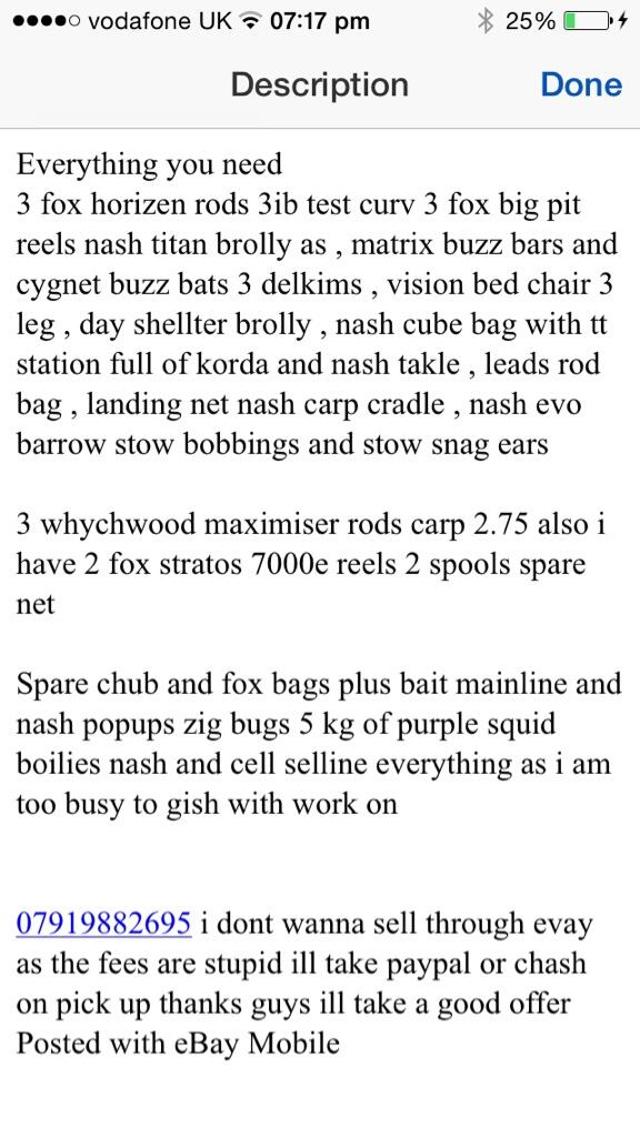 qqclan's tweet photo. Selling a full carp set up all high end gear. Dm for info http://t.co/sOccDB4uQ6