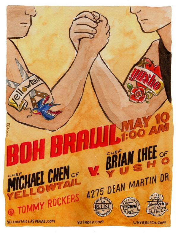 Time to rumble.  <a href="/jolenemannina/">Jolene Mannina</a> <a href="/TommyRockers/">Tommy Rocker's Vegas</a> <a href="/YellowtailLV/">Yellowtail Las Vegas</a> <a href="/KUMILasVegas/">Kumi Las Vegas</a>  <a href="/yushovegas/">Yusho at Monte Carlo</a> <a href="/TRUKNYAKI/">TRUKNYAKI</a> <a href="/SNTruckStop/">SNTruckStop</a>