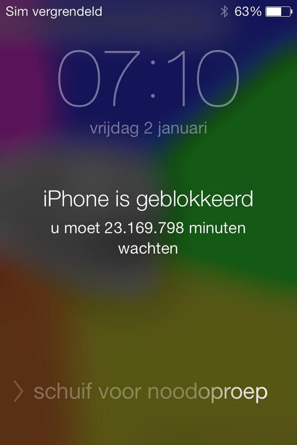 Iphone is geblokkeerd