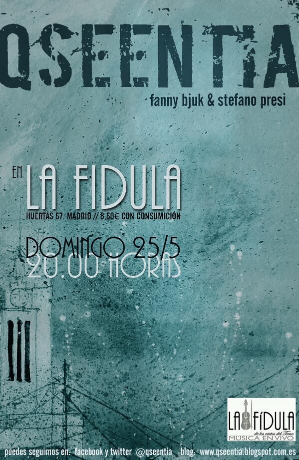 qseentia's tweet photo. Conciertazo en un entorno de lujo!
Qseentia en La Fídula!!!
Queremos encontrarnos contigo!! http://t.co/npvIiefqHU