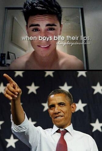 BeingObama's tweet photo. When boys bite their lips. http://t.co/rNtWRMhlcz