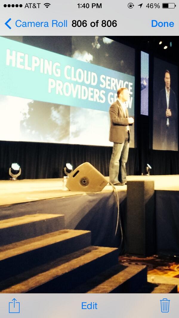 BillScannell2's tweet photo. EMC Global channel exec Gregg Ambulos announces our new Business Partner Program at EMC World. Partners very excited http://t.co/vsCtmuFowj