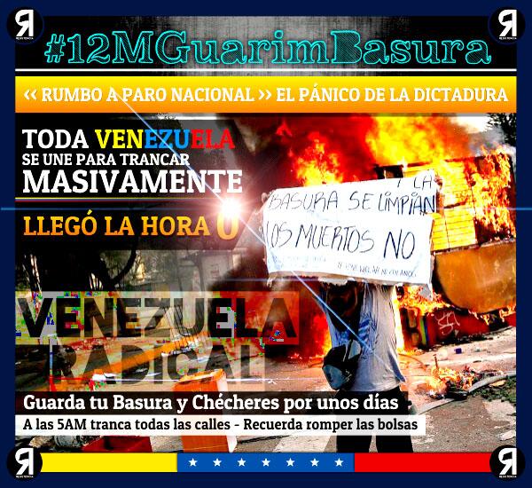 ChatterTimes_ES's tweet photo. #Venezuela Vamos con todo! RUEDALO >>> #12MGuarimBasura #ParoNacional GUARIMBA Y TRANCA A NIVEL NACIONAL http://t.co/uvSvyVM6bP