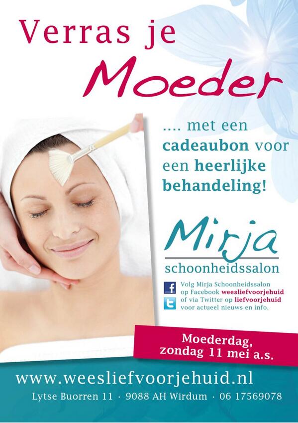 liefvoorjehuid's tweet photo. Al een Moederdagcadeau?  
Verras je moeder met een cadeaubon!
Kies zelf het bedrag. Bel of sms 06-17569078 http://t.co/dbivwFzX1q