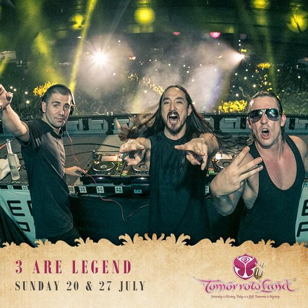 TomorrowlandSPA's tweet image. CONFIRMACION!!! Este año el cierre de Tomorrowland lo harán @dimitrivegas, @likemike y @steveaoki juntos @3AreLegend