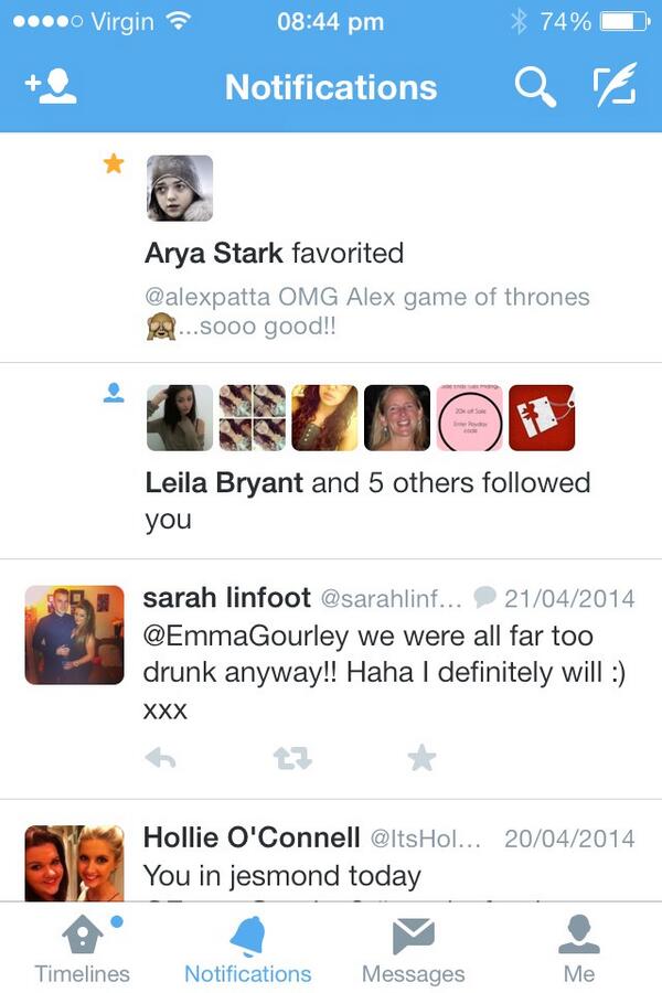 EmmaGourley's tweet photo. OMG @alexpatta did you see who just liked my tweet! http://t.co/rNETa0Ll9U