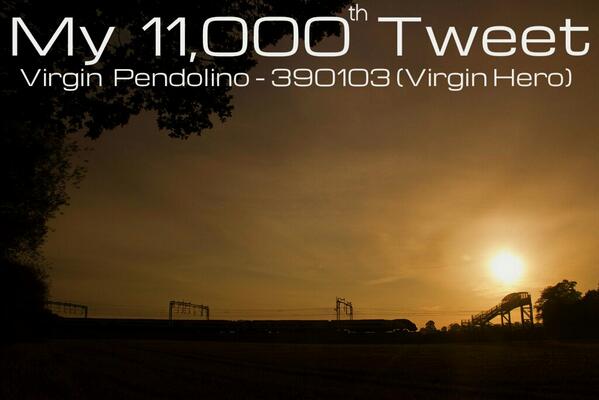 TeamVirginTrain's tweet image. My 11,000th Tweet - with Virgin Pendolino - 390103 (Virgin Hero). #TeamVT 😃