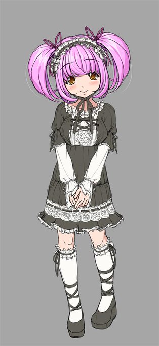 ちなみにピンク娘にはゴスロリバージョンも描いたのですが時間かかると思い断念しました… 