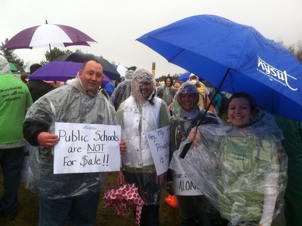 CCSTA members #picketinthepines and the rain. We showed up but not Cuomo.