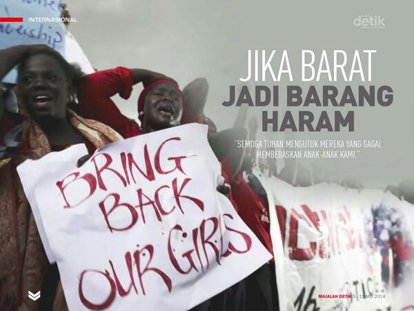 Kelompok militan 'Islam' di Nigeria, Boko Haram, menculik 234 gadis. Haramkan pendidikan Barat de.tk/68BVV1
