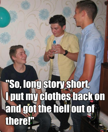 FactsScan's tweet photo. Here's a #ScanSnap of me telling my friends about my recent kerfuffle at my cousin's 14th birthday party. #ScanFacts http://t.co/khggAHsFny