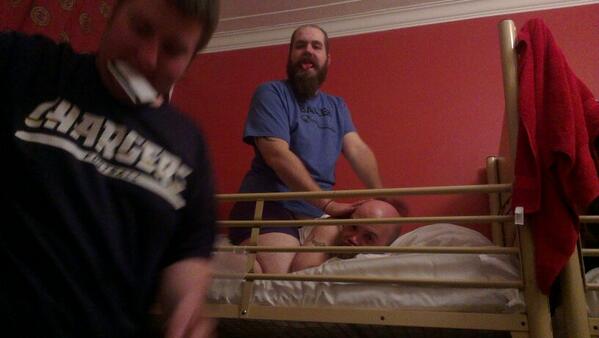 topstag's tweet photo. Male bonding at its... Best/worst? http://t.co/U6KGjqy9kM