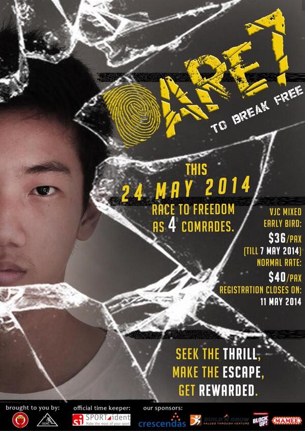 dare7adrace's tweet photo. Yo VJC! Don't forget to sign up for DARE before early bird close this Wednesday! :D http://t.co/3KzdOtXfoD