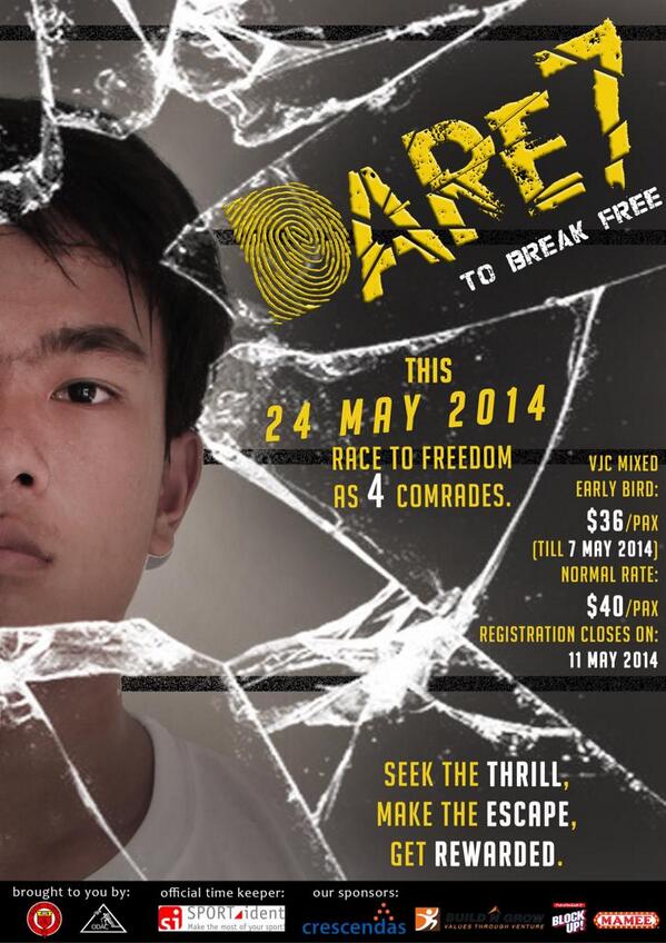 dare7adrace's tweet photo. Yo VJC! Don't forget to sign up for DARE before early bird close this Wednesday! :D http://t.co/3KzdOtXfoD