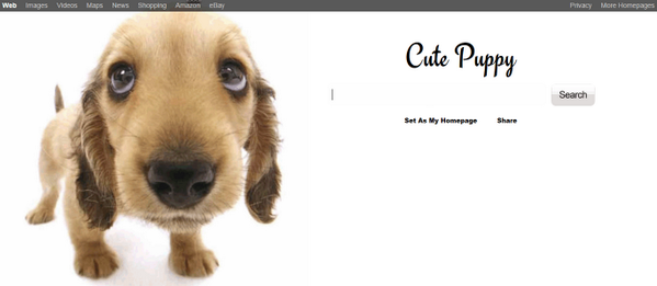 Get this Cute Puppy Google Homepage theme as you Custom Google Homepage in 3 easy Steps tinyurl.com/n46b697