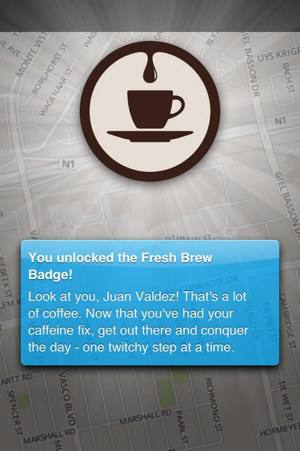 Unlocked the "Fresh Brew" badge! 4sq.com/1kBaFbC