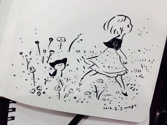 お店番しています。もげさんにスケブ描いていただきましたかわいい! 白湯さん はお52bです。 