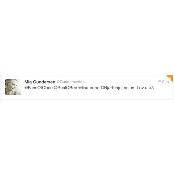 FansOfObee's tweet photo. We love you too @GundersenMia ❤️ http://t.co/XJNsa2A7Sa
