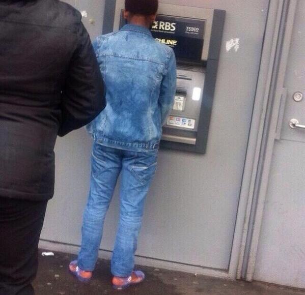 This guy's in jelly shoes.