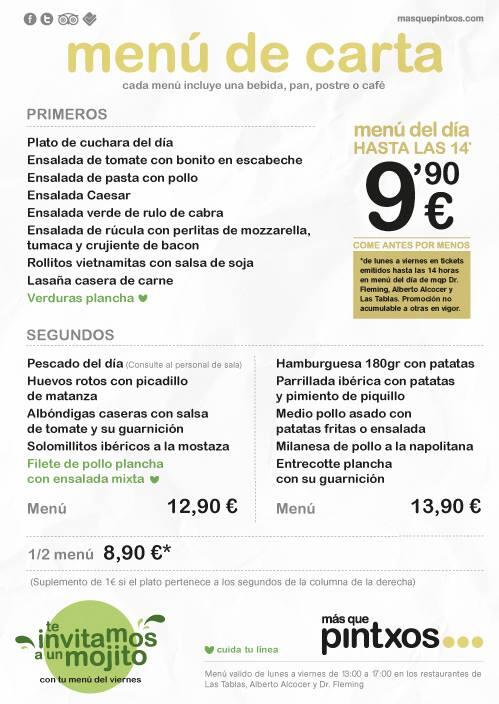 LiveClubs's tweet photo. Os dejamos los #Platos del día y menú en @masquepintxos de Alberto Alcocer, Dr Fleming y Las Tablas. ¿Os apetece? http://t.co/VoNrYIoJ3V