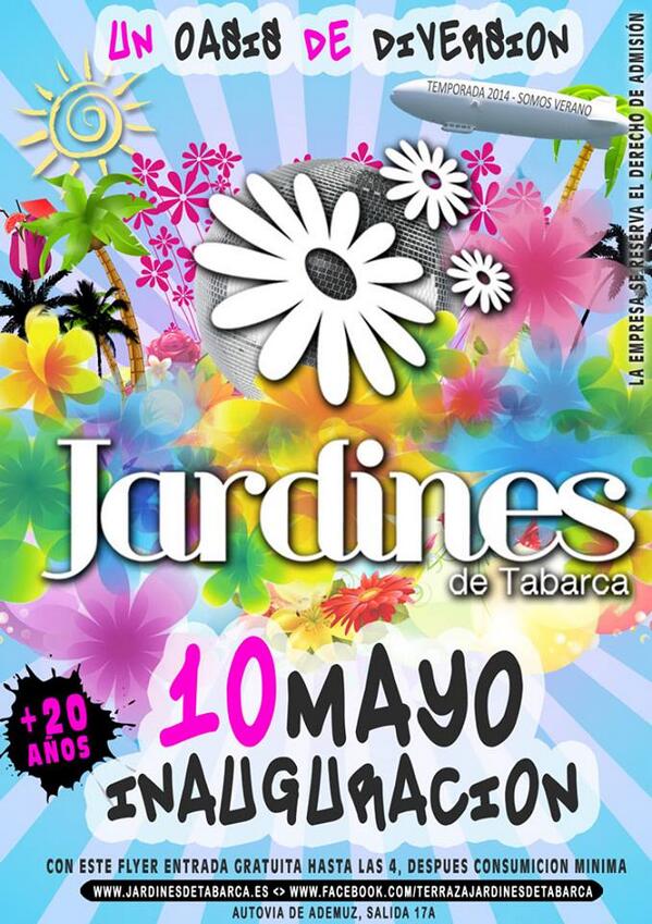 terrazajardines's tweet photo. Solo queda una semana para la inauguración!!! Este sábado 10 de mayo empezamos!!! http://t.co/VoFHiL6UGY