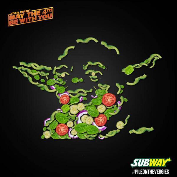 cabarey's tweet photo. Eat fresh, you will. @SubwayFrance #StarWarsDay http://t.co/N3eXd8U7ah