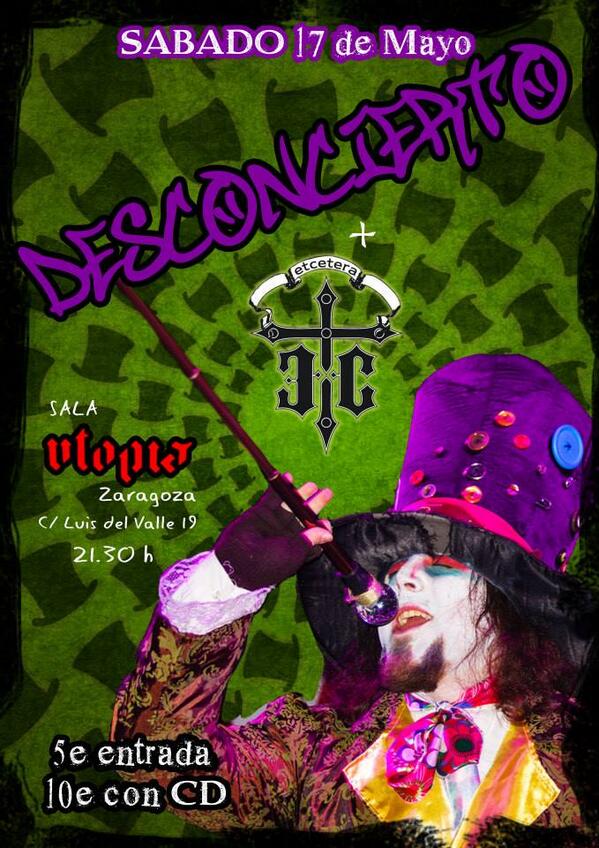 psmmusic's tweet photo. sabado 17, @Desconciertoo en la @SalaUtopia Si vas te lo pasarás en grande! http://t.co/GoA5987x2x